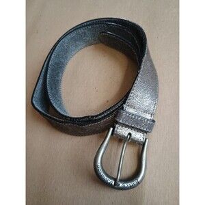 Harley Davidson Tooled Embossed Metallic Silver Belt Sz XL 48" End To End